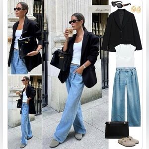 Zara Light Blue Flare Jeans